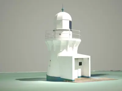 Ballina Lighthouse Low Poly 3D model