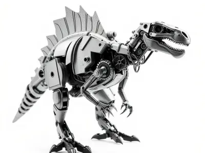 Mechanical Dinosaur Model Pack  D Robotic Design Low-poly 3D model