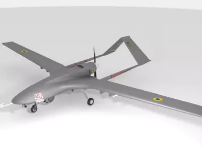 Bayraktar TB-2 UAV Ukrainian 3D model
