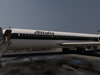 ALITALIA DC-9 32 Fokker Friendship f27 3D model