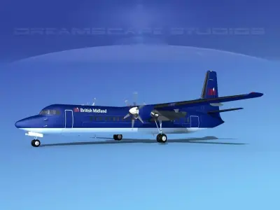 Fokker F-60 British Midland 3D model