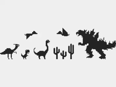 Pixel Dinosaur Pack Low-poly 3D model