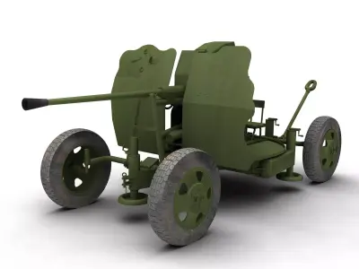 Russian 25mm 72-K Anti-aircraft gun M1940 3D model