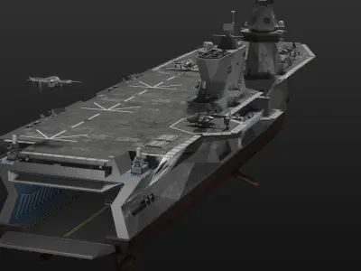 Futuristic landing assault ship 3D model