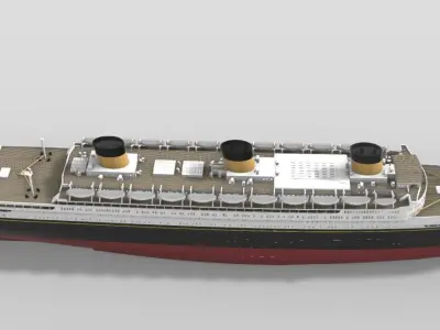 Print ready OCEANIC White Star Line mega ocean liner 1-600 kit 3D print model