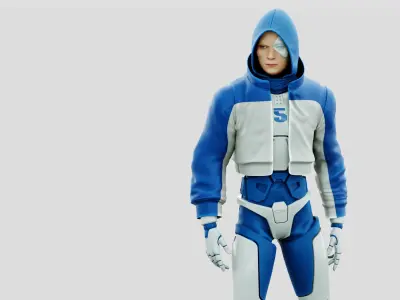 CYBORGTOPIA B-1  Rigged for Unreal Engine - Unity - MIXAMO 3D model