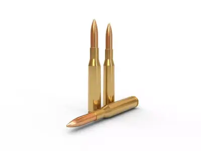 65x58mm Mauser Ammo Low-poly 3D model