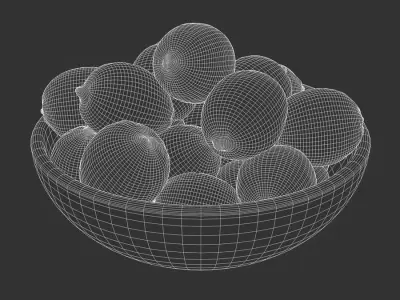  Lemon Fruit Bowl Food Model 