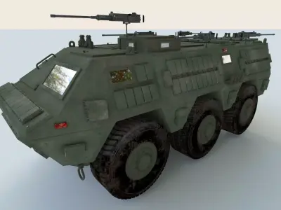 Military armored vehicle personnel carrier tank 3D model