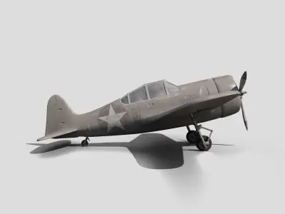 battle of midway plane-retro plane ww2 3d model 3D model
