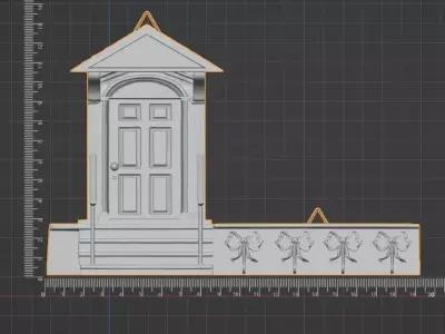  Wooden House Entryway Wall Key Holder - Commercial License 3D print model