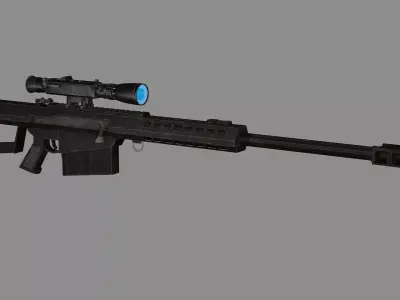 Modular Sniper Rifle MK Mjolnir Low-poly 3D Model Low-poly 3D model