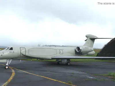 CAEW G550 Green in Takeoff Position 3D model