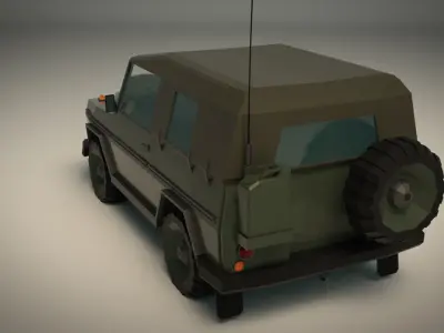 Low Poly Military Jeep 02 Low-poly 3D model