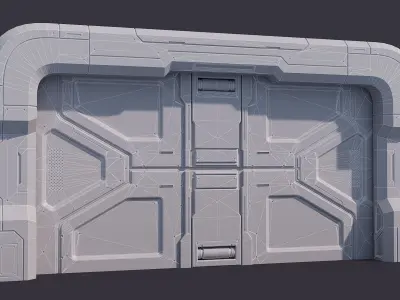 Sci-Fi Kit Free 06 Door Free 3D model