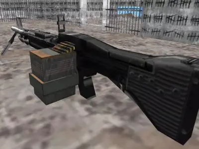 M60 Machine Gun PSX PS1 Low-poly 3D model Low-poly 3D model