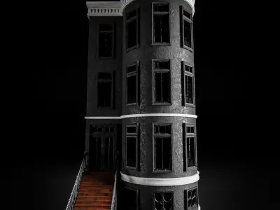 BROOKLYN BROWNSTONE REGULAR OLD BUILDING 006 Low-poly 3D model