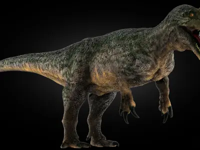 Dinosaur Monolophosaurus Low-poly 3D model