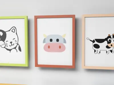 Animal pictures Low-poly 3D model