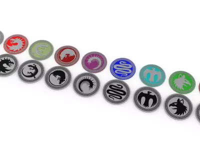 Enders Game Battle School Army Patches 3D print model