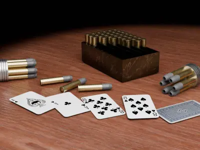 colt 45 long with a weapon case Low-poly 3D model