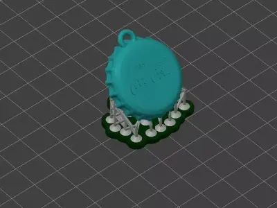 Soda Bottle Cap Pendant - Commercial License - 3D Printable 3D print model