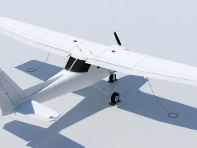 Cessna 152 Static Low Poly Blank GA Low-poly 3D model