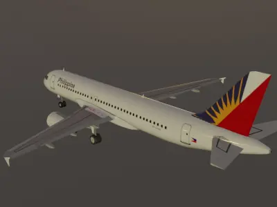 Philippine airlines airbus a320-214 low poly 3d model Low-poly 3D model