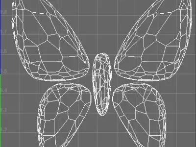 3d Crystal Butterfly rigging automatic 3D model