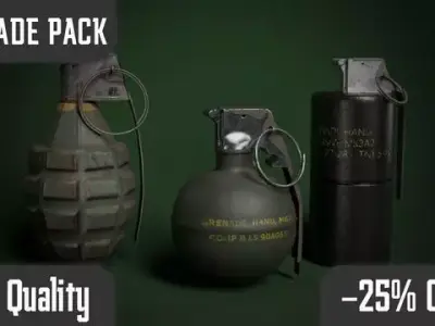 Grenade Pack Game Ready Low-poly 3D model