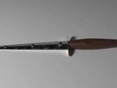 Vintage Combat Knife Free low-poly 3D model