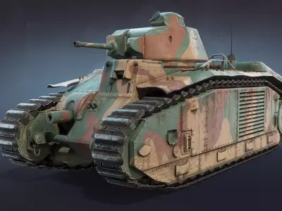 Char B1 Low-poly 3D model