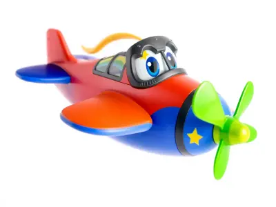 Colorful Cartoon Airplane model pack Low-poly 3D model