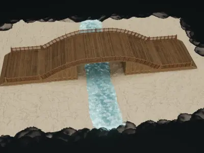 Old Wooden Bridge 3D model