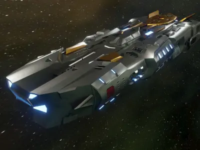 BC Barbara Spaceship Low-poly 3D model