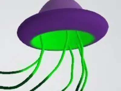 Photorealistic Low-Poly Jellyfish 3D Model Low-poly 3D model