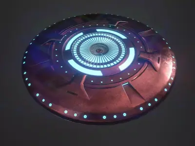 UFO spaceship Low-poly 3D model