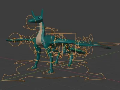 free lowpoly Dragon model rigged Free low-poly 3D model