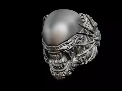 Alien Ring Size 10 US 3D print model
