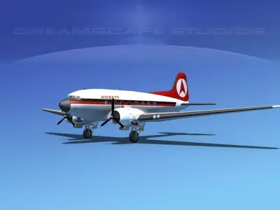 Douglas DC-3 Ansett Airways 3D model