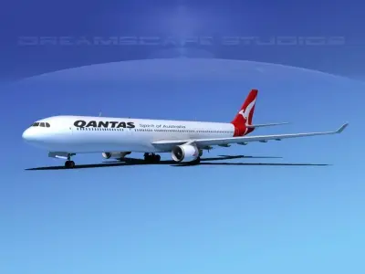 Airbus A330-300 Qantas 3D model