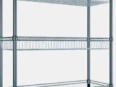 OMAR Regal with 3 baskets 1 3D model