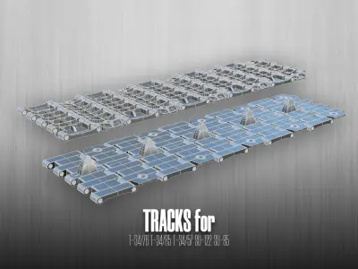 Soviet Tank Tracks - T-34-76 T-34-85 SU-85 Low-poly 3D model