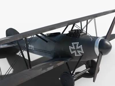 Albatros DIII German world war 1 plane  Low-poly 3D model