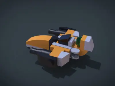 Ledgo SpaceShip Low-poly 3D model