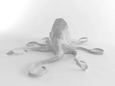 Octopus Low Poly Squid Lowpoly Kraken Tentacle Seamonster Low-poly 3D model