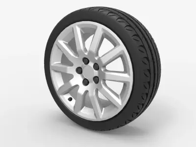 Wheel 5x100 R16 Opel Rim with Kormoran UHP Tire 3D model