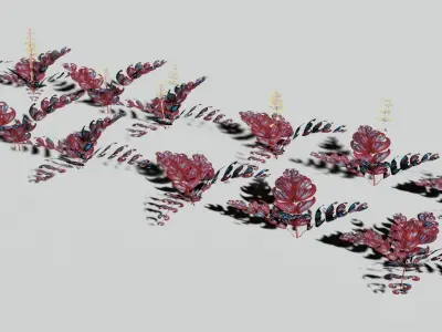 Glowing alien herbs 10 Low-poly 3D model