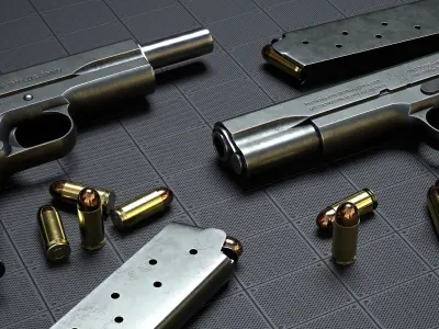 COLT M1911 PISTOL Low-poly 3D model