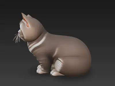 Cat Realistic 3D Model Basic - Low Poly Realistic Low-poly 3D model